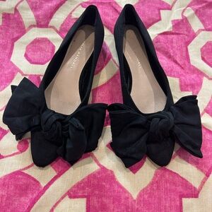 Loeffler Randall Silk Moire Noa Bow Flats